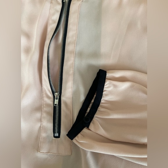 Daniel Rainn Zipper Front & Lace Back Blush Pink Top - Picture 8 of 12